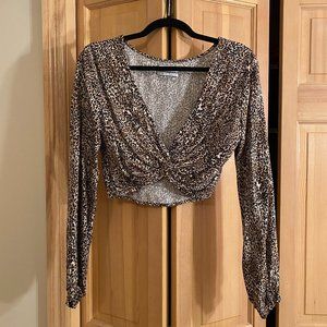 Leopard Long Sleeve Top - Urban Outfitters